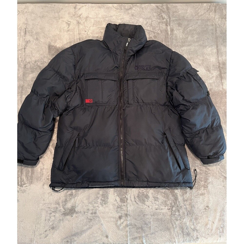 Southpole Jacket Men’s XL Black Hip Hop Rare Vintage 90s Y2K Puffer Coat